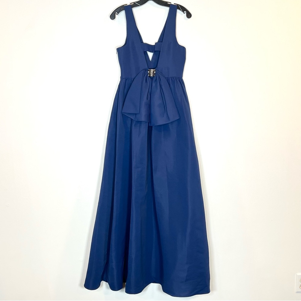 Sachin & Babi Womens Size 4 Katrina Blue Jeweled Bow Gown Long Maxi Dress‎ BHLDN - Picture 9 of 14